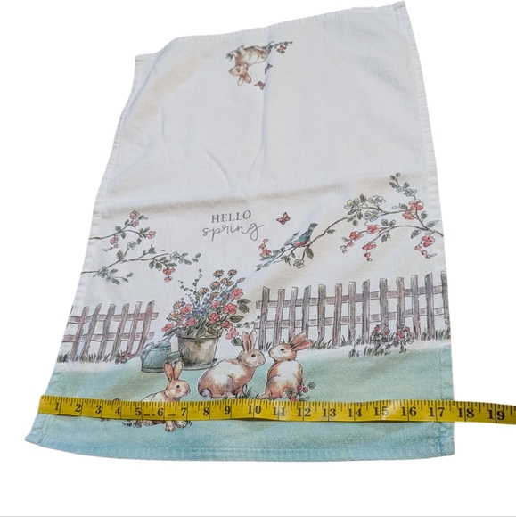KayDee Designs Happy Spring Bunny Rabbit Floral Kitchen Dish Towels Easter - Picture 4 of 6